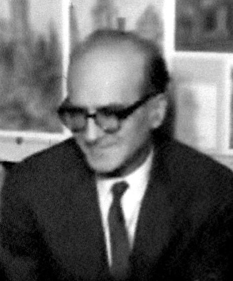 Mircea Eliade in a head and shoulders portrait, 1965