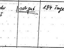 One handwritten row of a ledger: SM-70 circled, Hptm. Singer, the dates 24.04 and 03.05.76, a blurred column of names, 21, GR-6 Schönberg and the words sehr gut