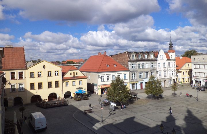 The west side of the market square at Tarnowskie Gory