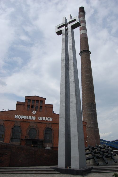 The cross raised at the Wujek mine in Katowice in memory of the miners shot in December 1981